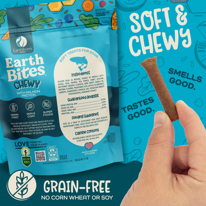 Earthborn Holistic EarthBites Chewy Soft Dog Treats Salmon 7oz