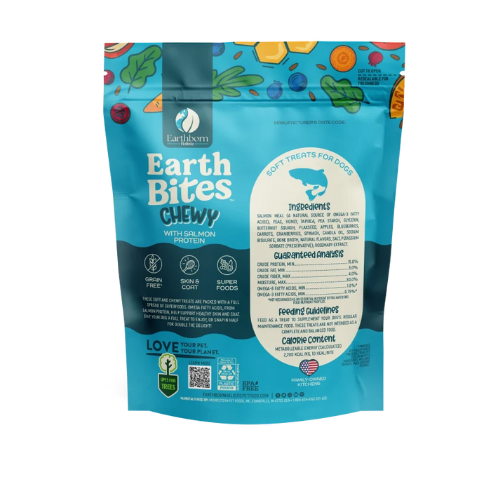 Earthborn Holistic EarthBites Chewy Soft Dog Treats Salmon 7oz
