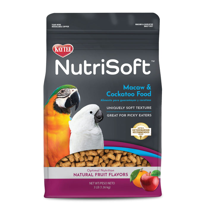 Kaytee Nutrisoft Macaw & Cockatoo Pet Bird Food 3 pounds