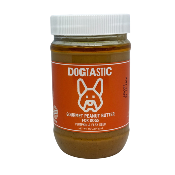 Dogtastic Gourmet Peanut Butter for Dogs - Pumpkin & Flax Seed Flavor - 25% off