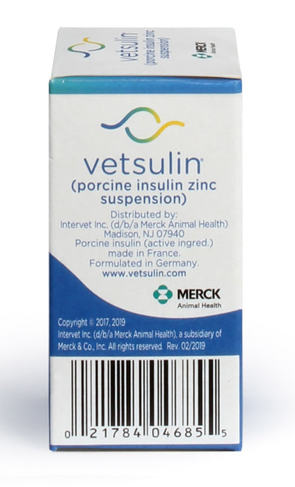Rx Vetsulin, 40 units/ml Injectable, 10 ml Bottle