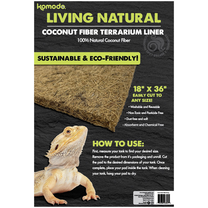 Komodo Living Natural Coconut Fiber Terrarium Liner 18in X 36in