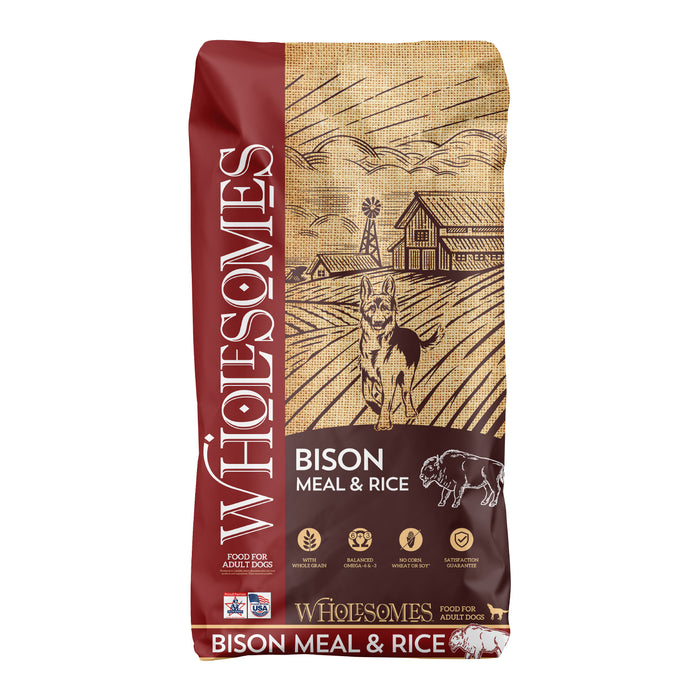 Wholesomes Dry Dog Food Bison Meal & Rice 35lb