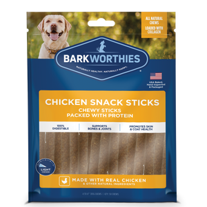 Barkworthies Snack Sticks Chewy Dog Treat Chicken 4-6in 50ct - Image 2