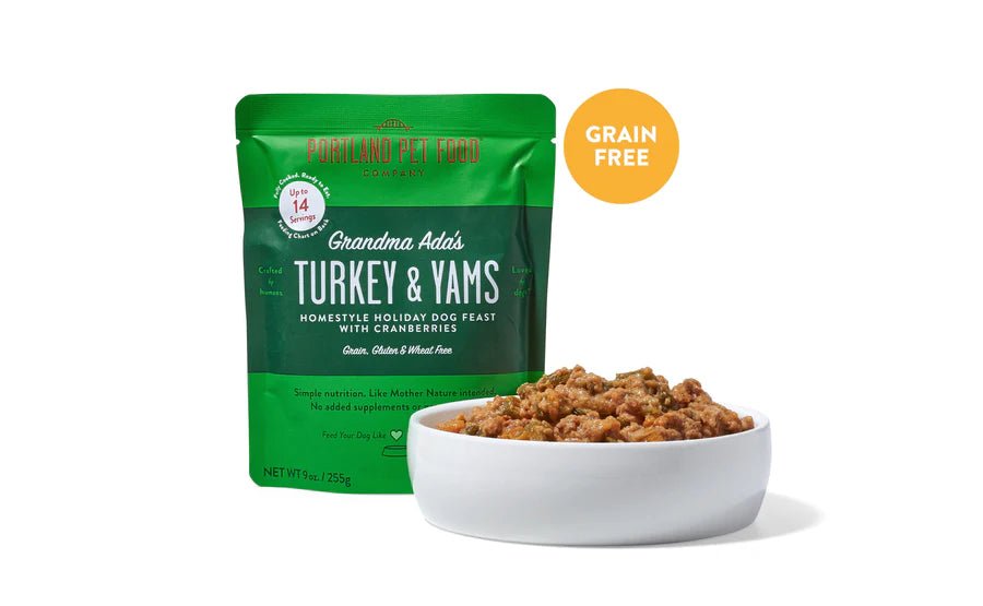 Portland Pet Food Grandma Ada's Turkey & Yams Human-Grade Dog Meal Pouch - 9oz - 869655000281