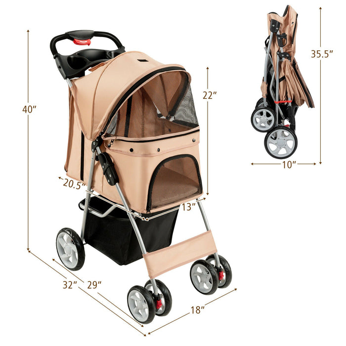 Furr Baby Gifts Foldable Pet Stroller 4-Wheel Travel Carrier