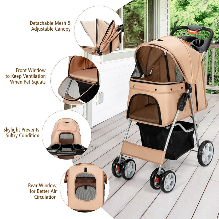 Furr Baby Gifts Foldable Pet Stroller 4-Wheel Travel Carrier