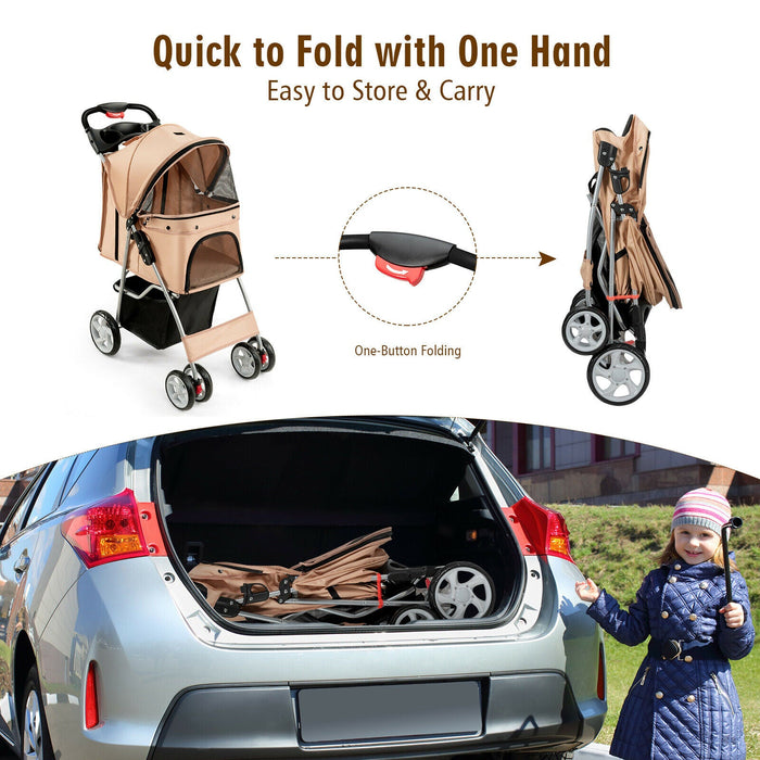 Furr Baby Gifts Foldable Pet Stroller 4-Wheel Travel Carrier
