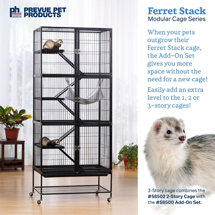 Prevue Pet Products Ferret Stack Add-On Unit, Black
