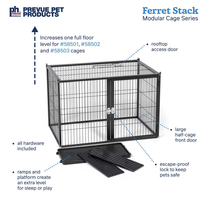 Prevue Pet Products Ferret Stack Add-On Unit, Black