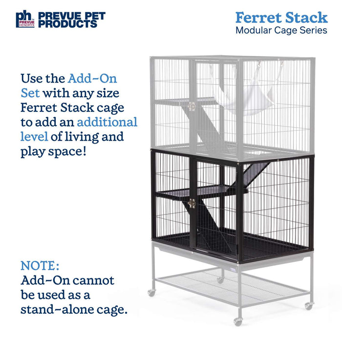 Prevue Pet Products Ferret Stack Add-On Unit, Black