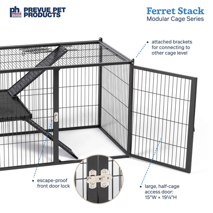 Prevue Pet Products Ferret Stack Add-On Unit, Black
