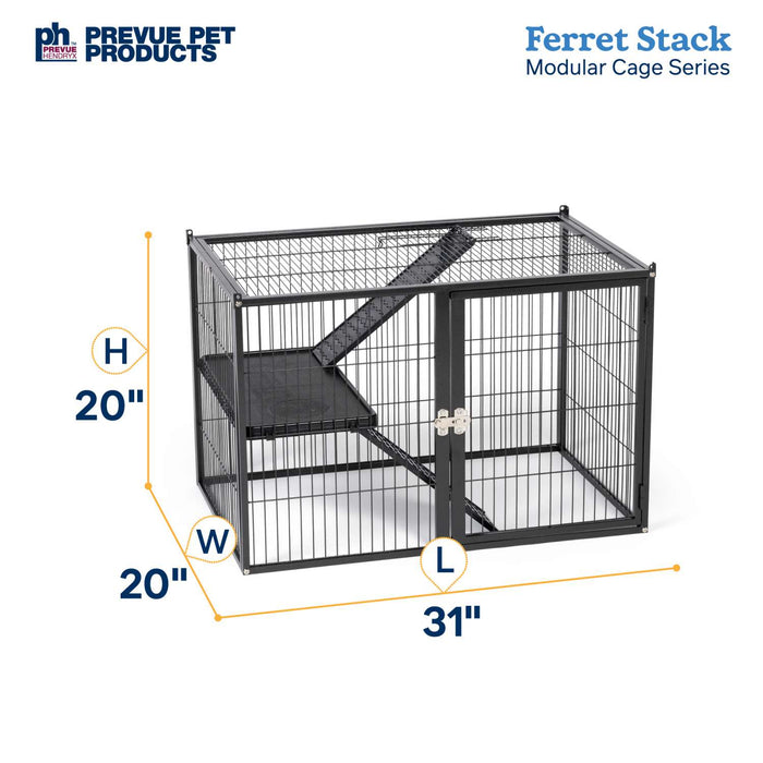 Prevue Pet Products Ferret Stack Add-On Unit, Black