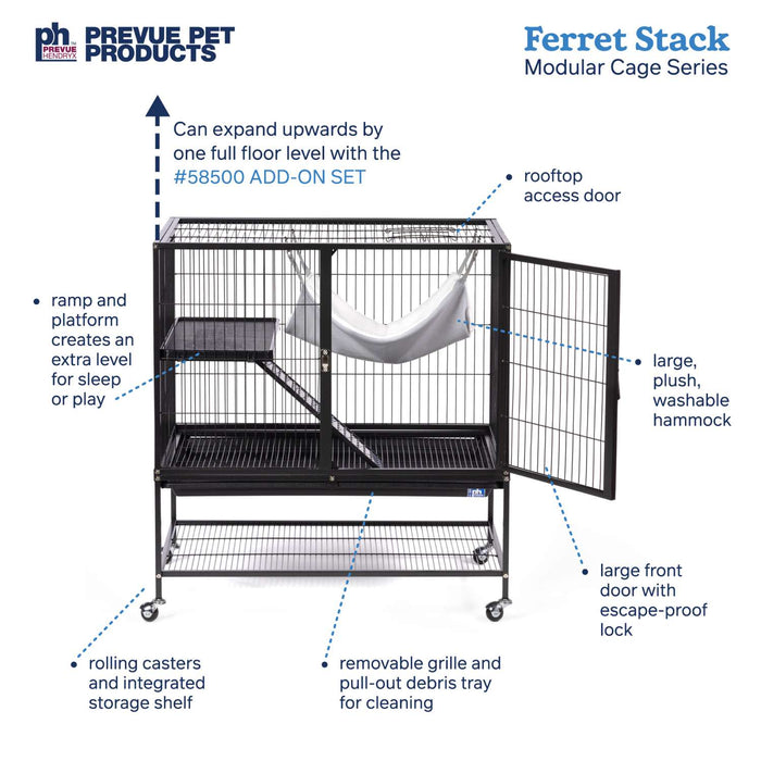Prevue Pet Products Ferret Stack One Story, Black