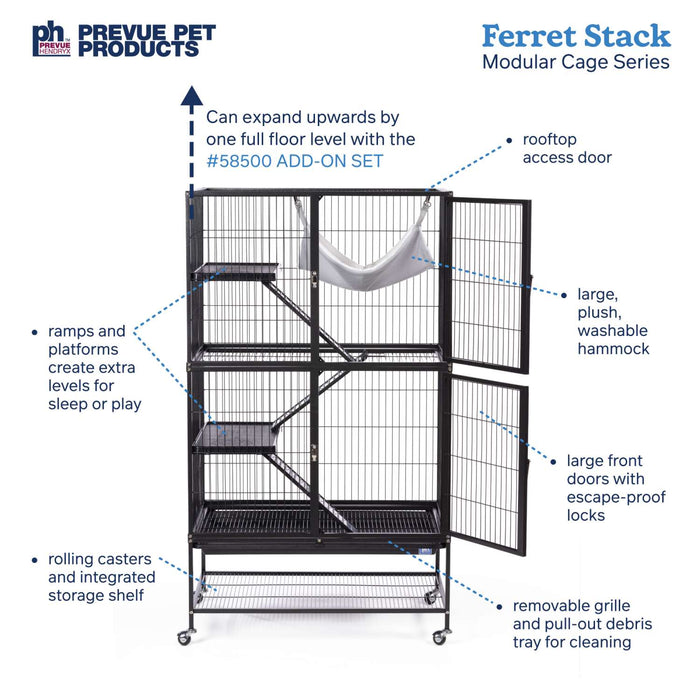 Prevue Pet Products Ferret Stack Two Story, Black