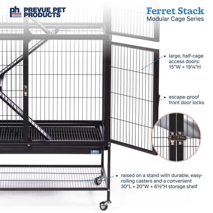 Prevue Pet Products Ferret Stack Two Story, Black