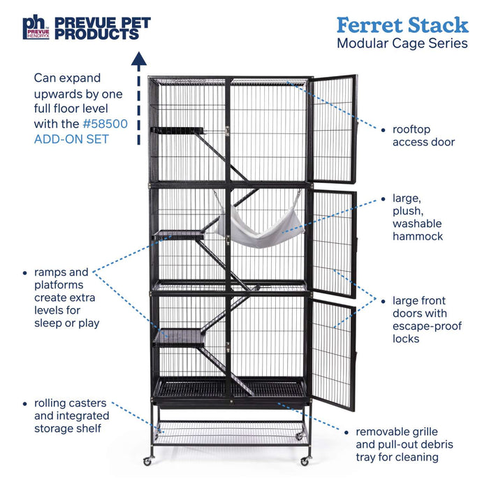 Prevue Pet Products Ferret Stack Three Story, Black