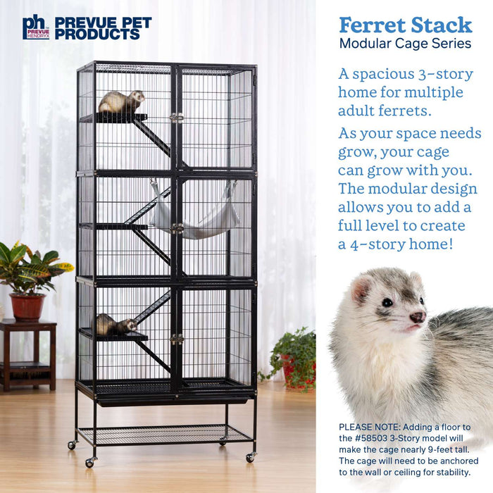 Prevue Pet Products Ferret Stack Three Story, Black