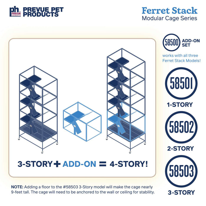 Prevue Pet Products Ferret Stack Three Story, Black