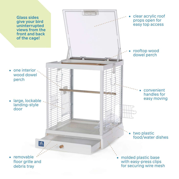 Prevue Pet Products Crystal Palace Bird Cage, White