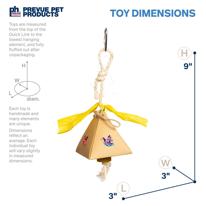Prevue Pet Products Plucky Pyramid - Playfuls Forage and Engage Bird Toy, Beige & Yellow