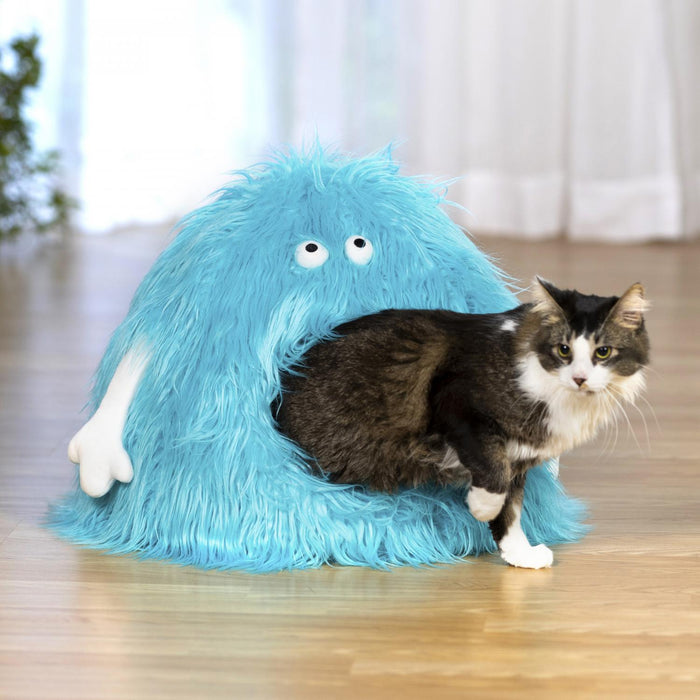 Prevue Pet Products Kitty Power Paws Comfy Monster Hideaway for Cats, Blue
