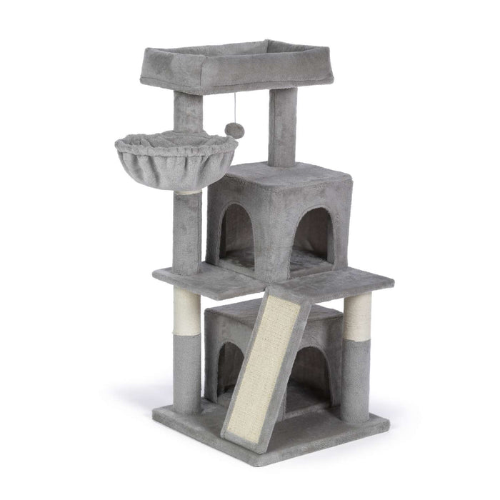 Prevue Pet Products Kitty Power Paws Comfy Kitty Cat Tree, Gray & White