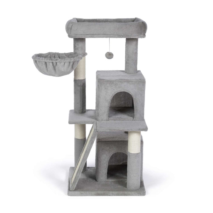 Prevue Pet Products Kitty Power Paws Comfy Kitty Cat Tree, Gray & White