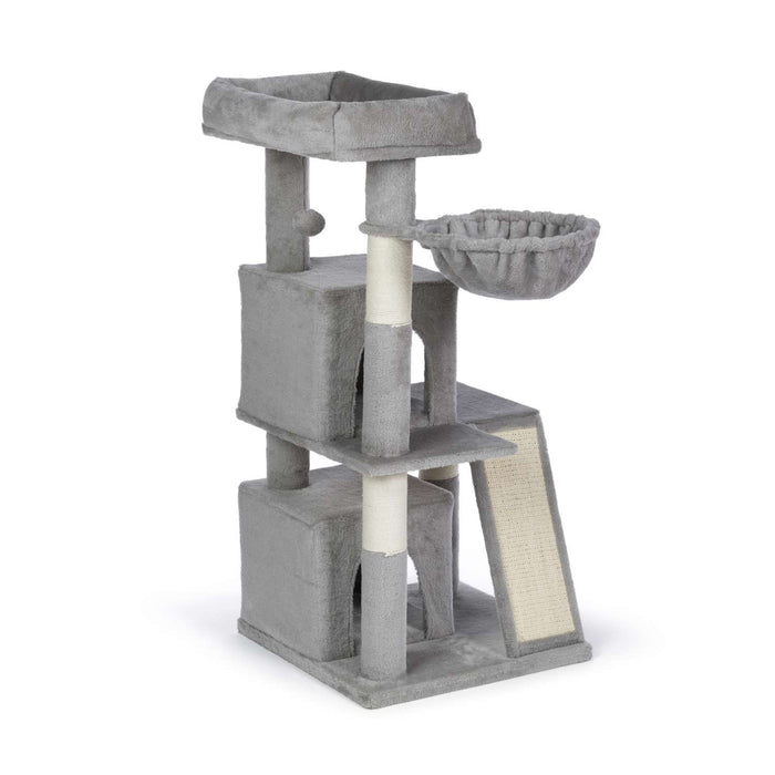 Prevue Pet Products Kitty Power Paws Comfy Kitty Cat Tree, Gray & White