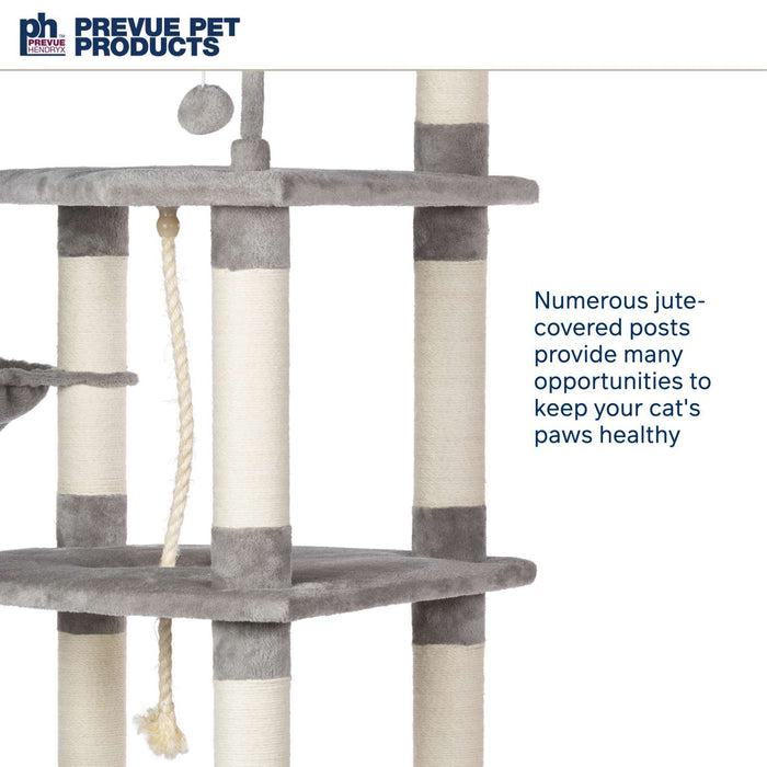 Prevue Pet Products Kitty Power Paws Everest Mountain Cat Tree, Gray & White