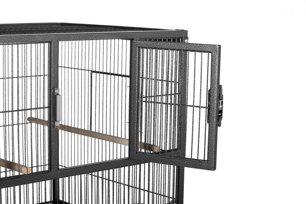Prevue Pet Products Hampton Deluxe Divided Breeder Bird Cage, Black