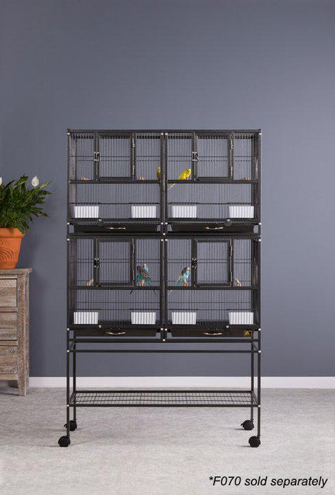 Prevue Pet Products Hampton Deluxe Divided Breeder Bird Cage, Black