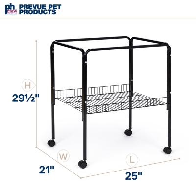 Prevue Pet Products Rolling Bird Cage Stand with Shelf, Black