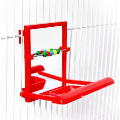 Prevue Pet Products Birdie Basics Perch Mirror with Beads Bird Toy