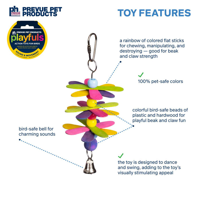 Prevue Pet Products Stick Staxs Flower Power Bird Toy