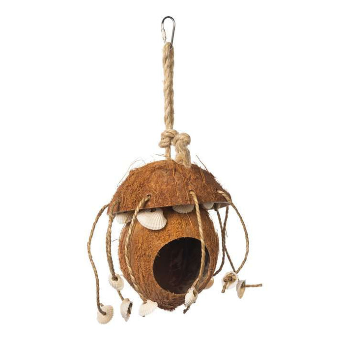 Prevue Pet Products Naturals Coco Hideaway with Shells Bird Toy