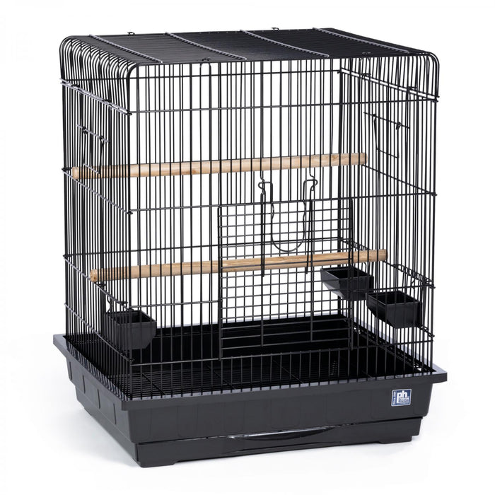 Prevue Pet Products Square Roof Parrot Bird Cage, Black