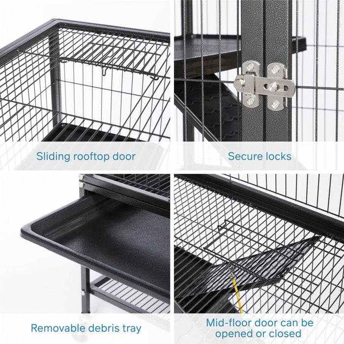 Prevue Pet Products Feisty Ferret Home with Stand, Black