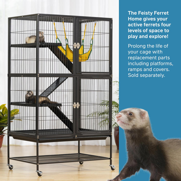 Prevue Pet Products Feisty Ferret Home with Stand, Black