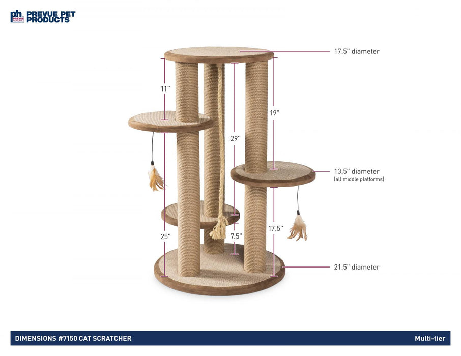 Prevue Pet Products Kitty Power Paws Multi-Tier Cat Scratching Post, 37" H