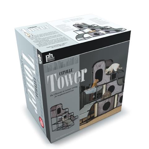 Prevue Pet Products Catville Tower, Gray Print