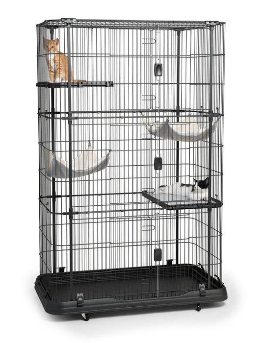 Prevue Pet Products Premium Cat Home with Four Levels, Black