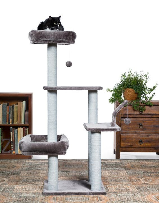 Prevue Pet Products Kitty Power Paws The Ritz Cat Tree, Gray & Off-White