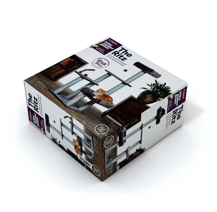 Prevue Pet Products Kitty Power Paws The Ritz Cat Tree, Gray & Off-White