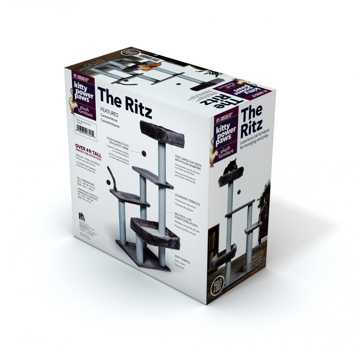 Prevue Pet Products Kitty Power Paws The Ritz Cat Tree, Gray & Off-White