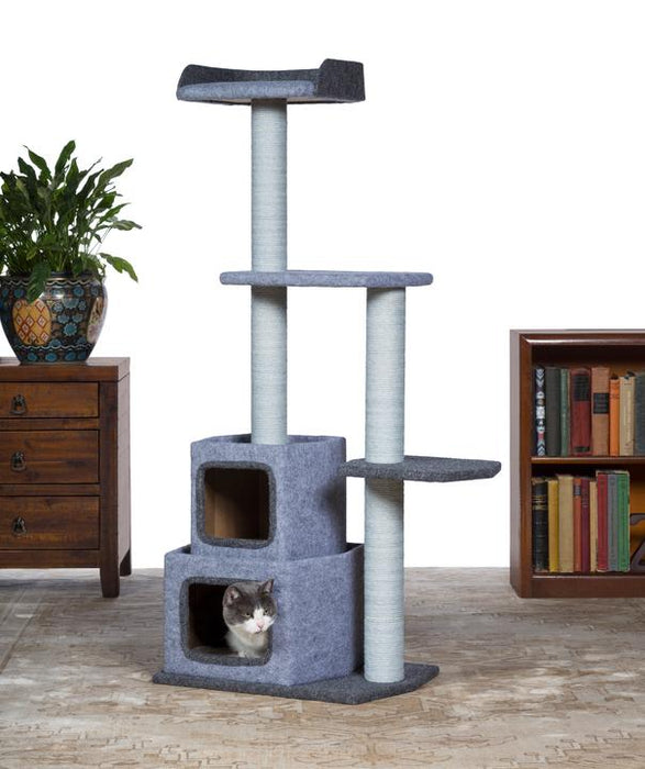Prevue Pet Products Kitty Power Paws Sky Tower Cat Tree, Gray
