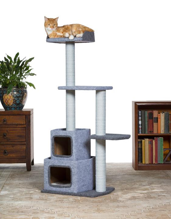 Prevue Pet Products Kitty Power Paws Sky Tower Cat Tree, Gray