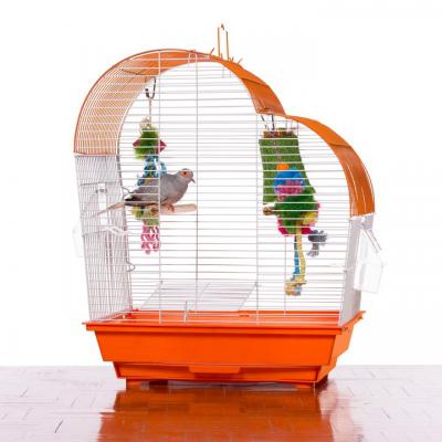 Prevue Pet Products Palm Beach Waterfall Roof Budgie Cage, Orange & White