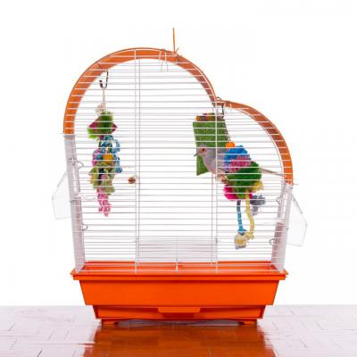 Prevue Pet Products Palm Beach Waterfall Roof Budgie Cage, Orange & White