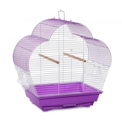 Prevue Pet Products Palm Beach Scallop Roof Budgie Cage, Purple & White